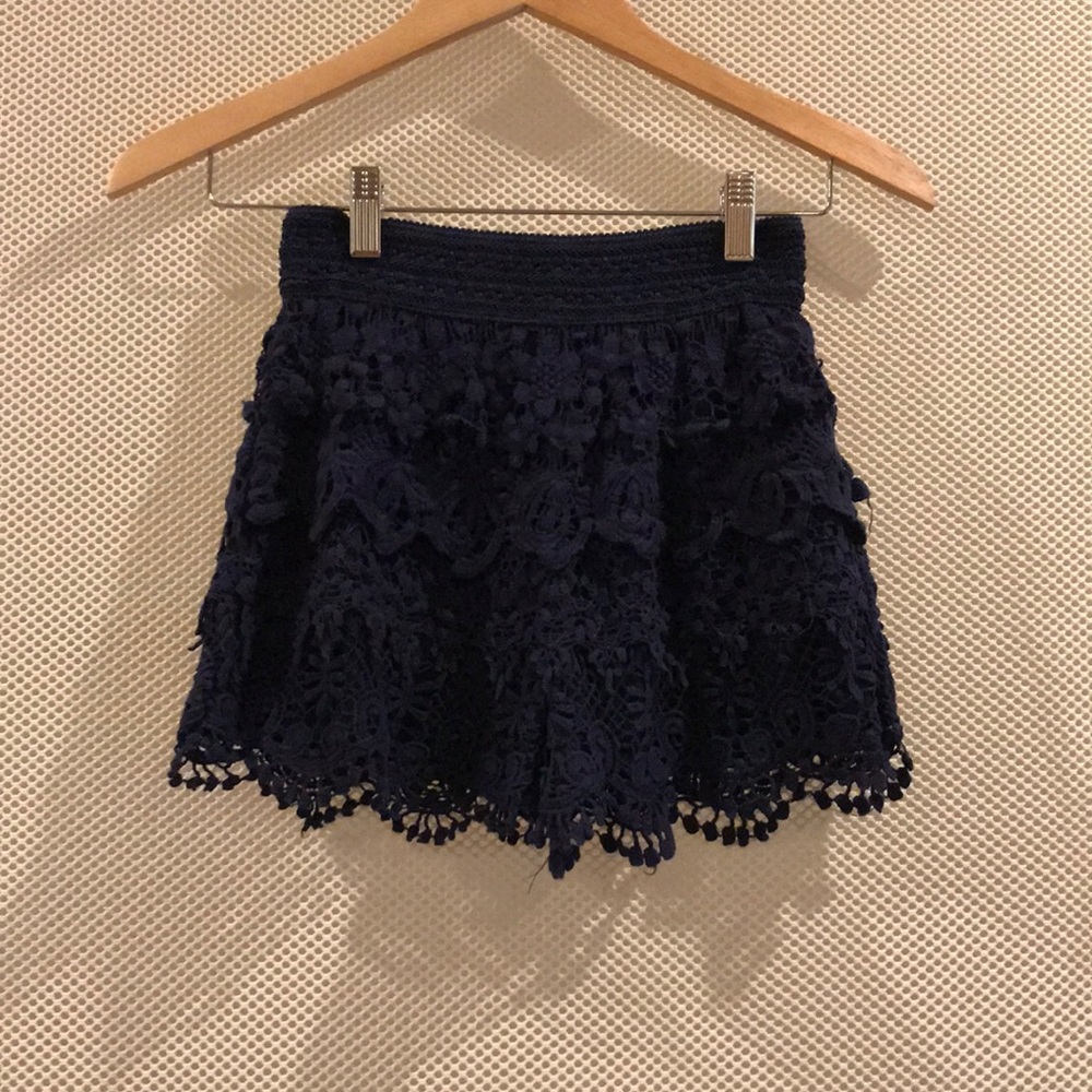 Navy lace shorts